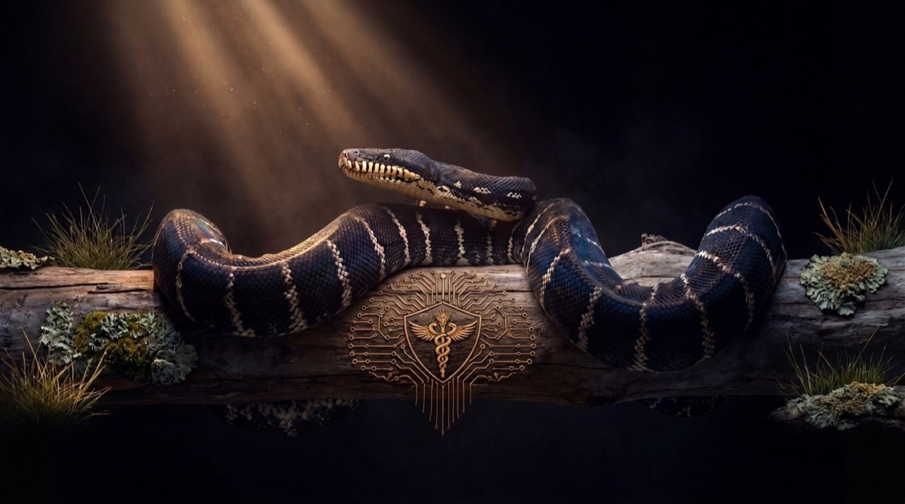 Boelen's python on a log